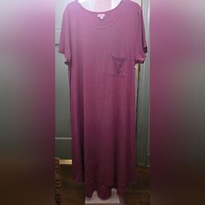 Lularoe Pocket Tee Dress - Dark Pink